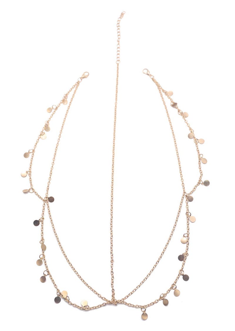 Missgrace HMetal Chain Jewelry Headband Head Hair Band Tassels Pearl - Image 4